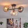 Gastor Plafonnier, Boule lumineuse Ambre, Clair, Fumé, 3 lumières