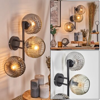 Ripoll Boule lumineuse, Applique murale Ambre, Clair, Fumé, 3 lumières Ripoll Boule lumineuse, Applique murale Ambre, Clair, Fumé, 3 lumières