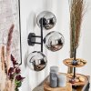 Gastor Boule lumineuse, Applique murale Chrome, Fumé, 3 lumières
