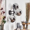 Gastor Boule lumineuse, Applique murale Chrome, Fumé, 3 lumières