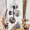 Gastor Boule lumineuse, Applique murale Chrome, Clair, Fumé, 3 lumières