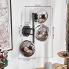 Gastor Boule lumineuse, Applique murale Chrome, Clair, Fumé, 3 lumières