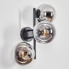 Gastor Boule lumineuse, Applique murale Chrome, Clair, Fumé, 3 lumières