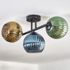 Koyoto Plafonnier, Boule lumineuse Bleu, Or, Vert, 3 lumières