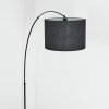 Bassagoda Lampadaire, Lampadaires arc Noir, 1 lumière, Abat-jour en tissu
