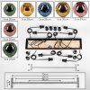 Ripoll Suspension, Boule lumineuse, Suspension Écru, Noir, 8 lumières