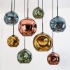 Ripoll Suspension, Boule lumineuse, Suspension Écru, Noir, 8 lumières