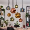 Ripoll Suspension, Boule lumineuse, Suspension Écru, Noir, 8 lumières