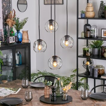 Ripoll Suspension, Boule lumineuse, Suspension grappe Clair, 4 lumières