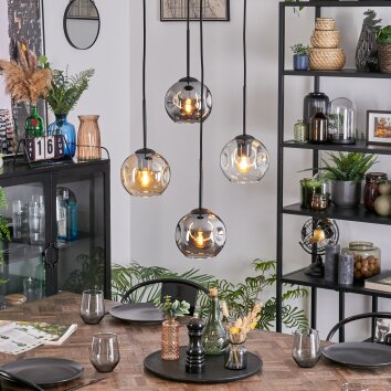 Ripoll Suspension, Boule lumineuse, Suspension grappe Ambre, Clair, Fumé, 4 lumières Ripoll Suspension, Boule lumineuse, Suspension grappe Ambre, Clair, Fumé, 4 lumières