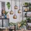 Ripoll Suspension, Boule lumineuse, Suspension grappe Chrome, Fumé, 4 lumières