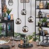 Ripoll Suspension, Boule lumineuse, Suspension grappe Chrome, Fumé, 4 lumières