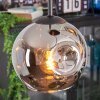 Ripoll Suspension, Boule lumineuse, Suspension grappe Chrome, Fumé, 4 lumières