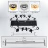 Gastor Suspension, Boule lumineuse, Suspension Ambre, Or, Clair, Fumé, 8 lumières
