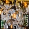 Gastor Suspension, Boule lumineuse, Suspension Ambre, Or, Clair, Fumé, 8 lumières