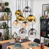Gastor Suspension, Boule lumineuse, Suspension Ambre, Or, Clair, Fumé, 8 lumières