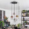 Ripoll Suspension, Boule lumineuse, Suspension grappe Chrome, Or, Clair, Cuivré, Fumé, 4 lumières