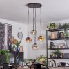 Ripoll Suspension, Boule lumineuse, Suspension grappe Chrome, Or, Clair, Cuivré, Fumé, 4 lumières