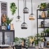 Ripoll Suspension, Boule lumineuse, Suspension grappe Ambre, Clair, Fumé, 4 lumières