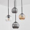 Ripoll Suspension, Boule lumineuse, Suspension grappe Ambre, Clair, Fumé, 4 lumières