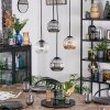 Ripoll Suspension, Boule lumineuse, Suspension grappe Ambre, Clair, Fumé, 4 lumières