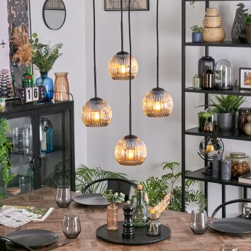 Ripoll Suspension, Boule lumineuse, Suspension grappe Ambre, 4 lumières Ripoll Suspension, Boule lumineuse, Suspension grappe Ambre, 4 lumières