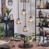 Ripoll Suspension, Boule lumineuse, Suspension grappe Chrome, Clair, Fumé, 4 lumières