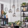 Ripoll Suspension, Boule lumineuse, Suspension grappe Chrome, Clair, Fumé, 4 lumières