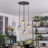 Ripoll Suspension, Boule lumineuse, Suspension grappe Chrome, Clair, Fumé, 4 lumières