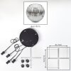 Ripoll Suspension, Boule lumineuse, Suspension grappe Chrome, Clair, Fumé, 4 lumières