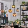 Koyoto Suspension, Boule lumineuse, Suspension grappe Bleu, Or, Vert, Cuivré, 4 lumières