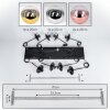 Gastor Suspension, Boule lumineuse, Suspension Chrome, Or, Clair, Cuivré, Fumé, 8 lumières
