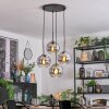 Koyoto Suspension, Boule lumineuse, Suspension grappe Chrome, Clair, Fumé, 4 lumières