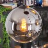 Koyoto Suspension, Boule lumineuse, Suspension grappe Chrome, Clair, Fumé, 4 lumières