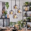 Koyoto Suspension, Boule lumineuse, Suspension grappe Chrome, Clair, Fumé, 4 lumières