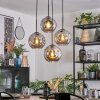 Ripoll Suspension, Boule lumineuse, Suspension grappe Fumé, 4 lumières