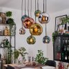 Ripoll Suspension, Boule lumineuse, Suspension Écru, Noir, 8 lumières