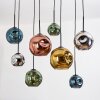 Ripoll Suspension, Boule lumineuse, Suspension Écru, Noir, 8 lumières