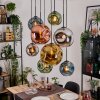 Ripoll Suspension, Boule lumineuse, Suspension Écru, Noir, 8 lumières
