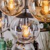 Gastor Suspension, Boule lumineuse, Suspension Ambre, Chrome, Clair, Fumé, 8 lumières