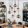 Gastor Suspension, Boule lumineuse, Suspension Ambre, Chrome, Clair, Fumé, 8 lumières