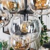 Gastor Suspension, Boule lumineuse, Suspension Ambre, Chrome, Clair, Fumé, 8 lumières