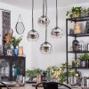 Ripoll Suspension, Boule lumineuse, Suspension grappe Chrome, Clair, Fumé, 4 lumières
