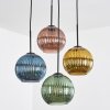 Koyoto Suspension, Boule lumineuse, Suspension grappe Bleu, Or, Vert, Cuivré, 4 lumières