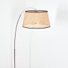 Ramila Lampadaire, Lampadaires arc Chrome, Noir, 1 lumière, Abat-jour en tissu