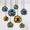 Ripoll Suspension, Boule lumineuse, Suspension Écru, Noir, 8 lumières