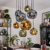 Ripoll Suspension, Boule lumineuse, Suspension Écru, Noir, 8 lumières