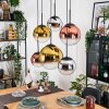 Gastor Suspension, Boule lumineuse, Suspension Chrome, Or, Clair, Cuivré, Fumé, 6 lumières