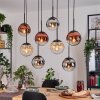 Gastor Suspension, Boule lumineuse, Suspension Ambre, Chrome, Clair, Cuivré, Fumé, 8 lumières