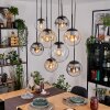 Gastor Suspension, Boule lumineuse, Suspension Ambre, Clair, Fumé, 8 lumières
